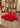 British Bright Red Clipped Sheepskin Rug