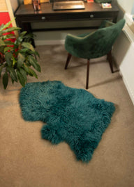 British Premium Teal Sheepskin Rug