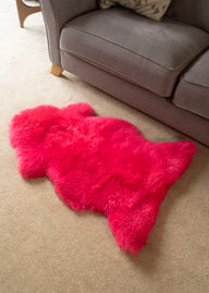 British Premium Fuschia Sheepskin Rug