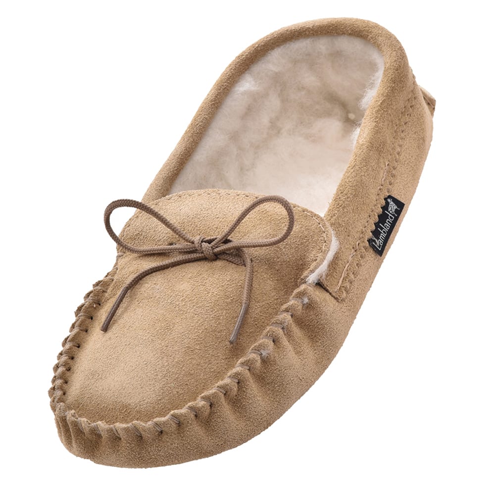 Ladies Suede Moccasin Slippers with 