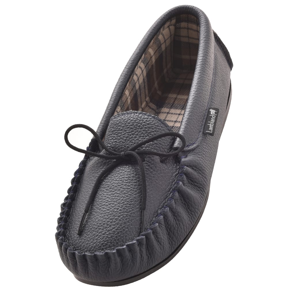 Mens Fabric Lined Leather Moccasin 