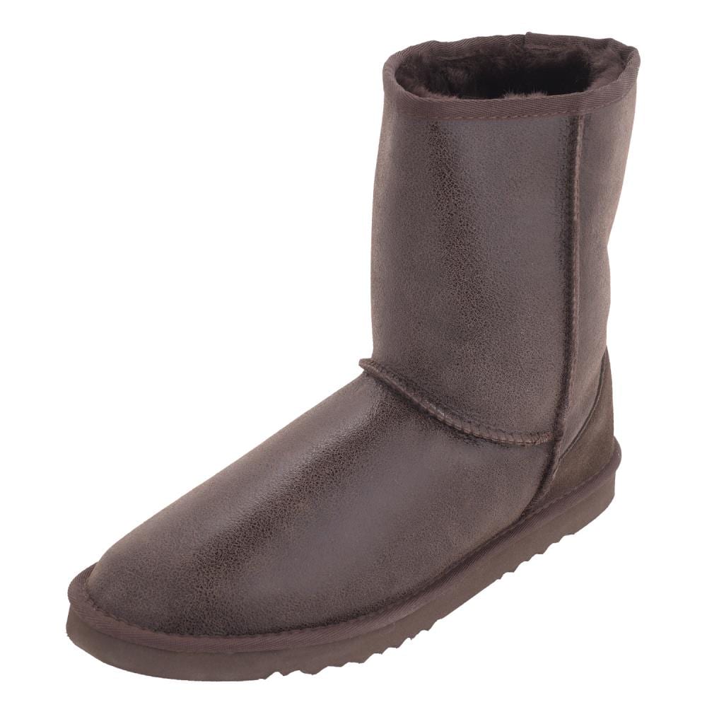 Mens Brown Sheepskin Boots with Aviator 