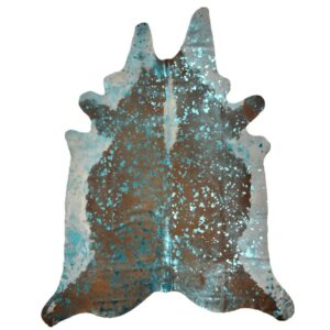 Turquoise Metallic Finish Genuine Cow Hide