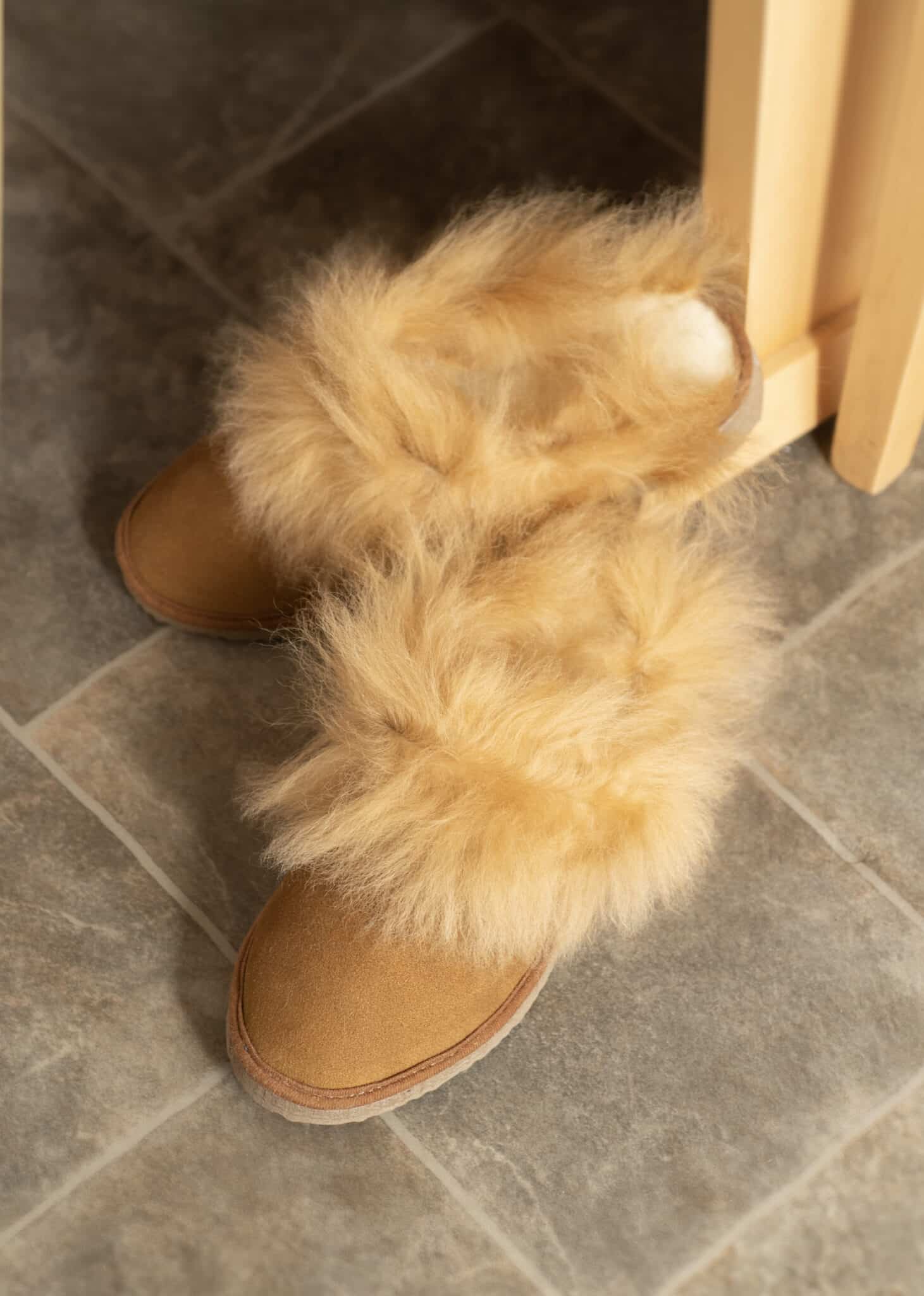 Ladies Warm Faux Fur Lined Comfy Mule Slippers Sheepskin Hard Sole Sli –  AQK Online