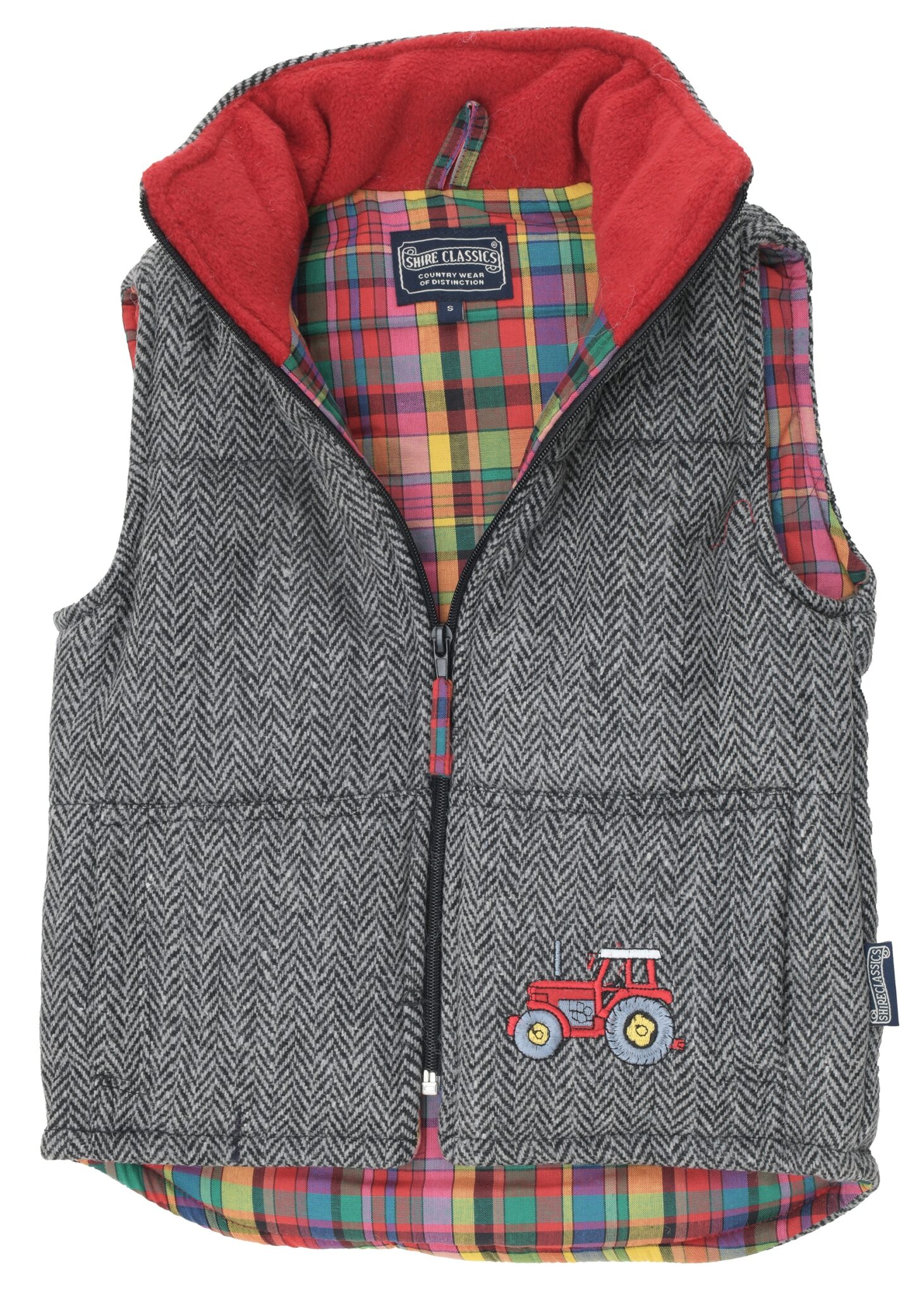 Lambland Boy's Childrens Embroidered Digger Gilet Body Warmer