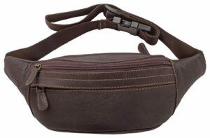 Soft Genuine Leather Multi Zip Waist Bag