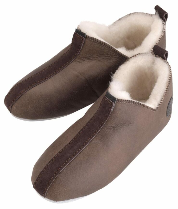 Mens Suede Sole Sheepskin Bootee Slippers by Shepherd of Sweden - Pair