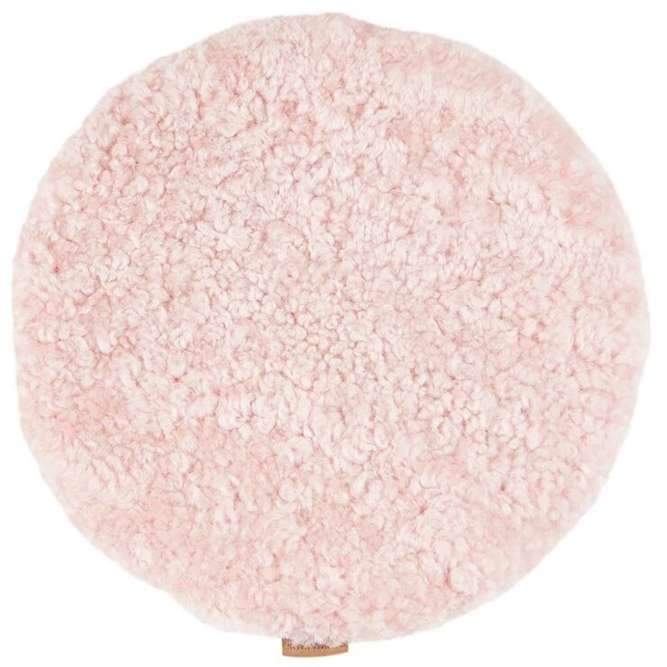 Padded Round Sheepskin Seat Cushion by Shepherd of Sweden in Rosa-0