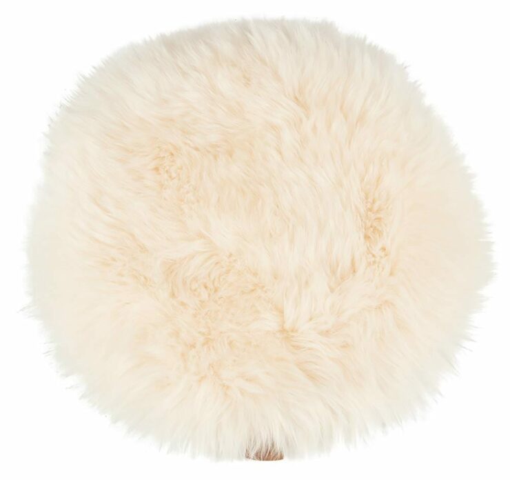 Long-Haired Round Seat Cushion in Champagne by Shepherd of Sweden-0