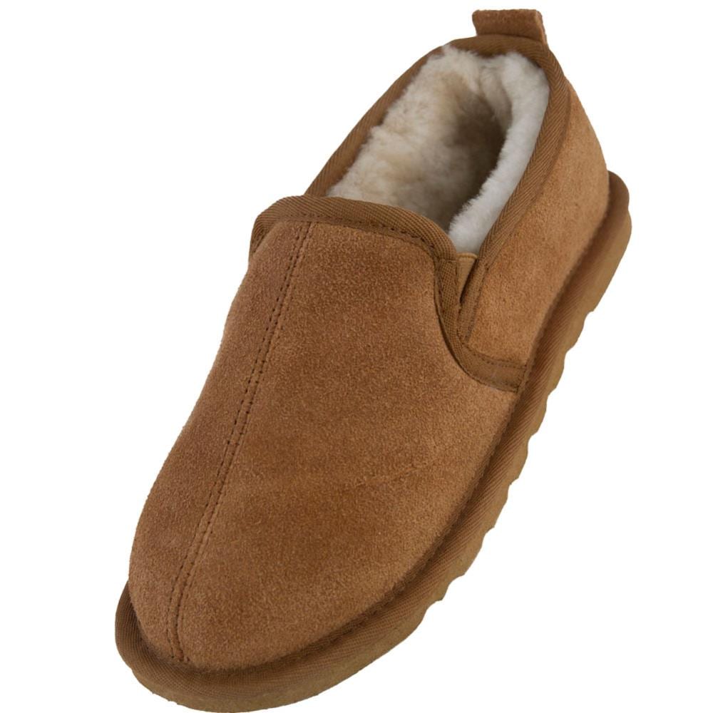 mens suede slippers with hard soles
