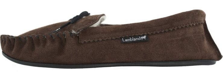 Men’s Suede Moccasin Slippers with Hard Wearing Sole - Lambland