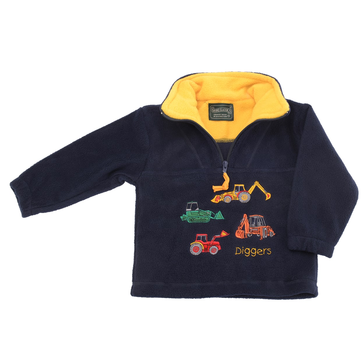 Childrens Digger Navy Fleece Sweater Quarter Zip Childs Age 2-10 Years 
