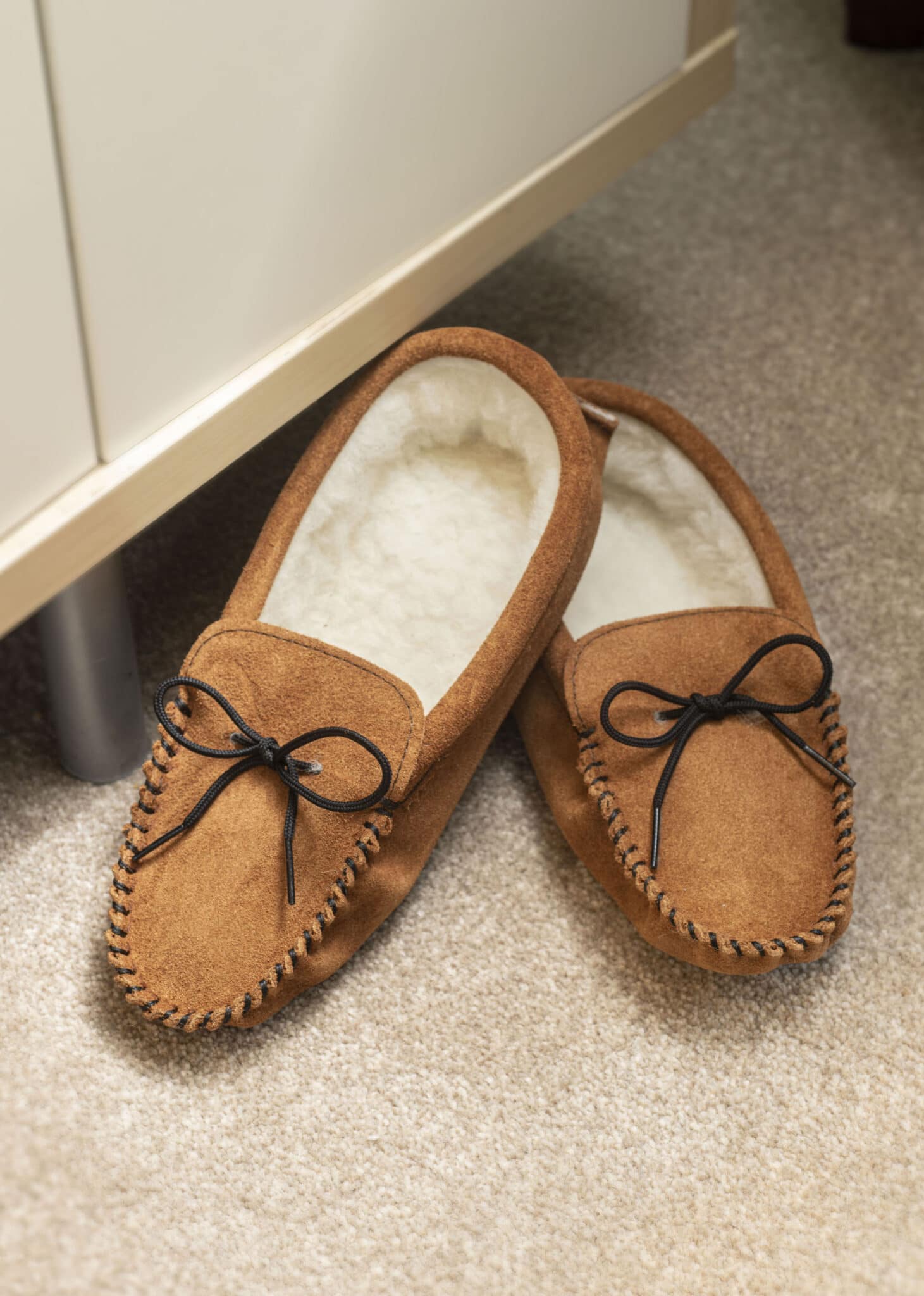 Ladies Sheepskin Moccasin Slipper with Safety Sole - Atlantic Shore