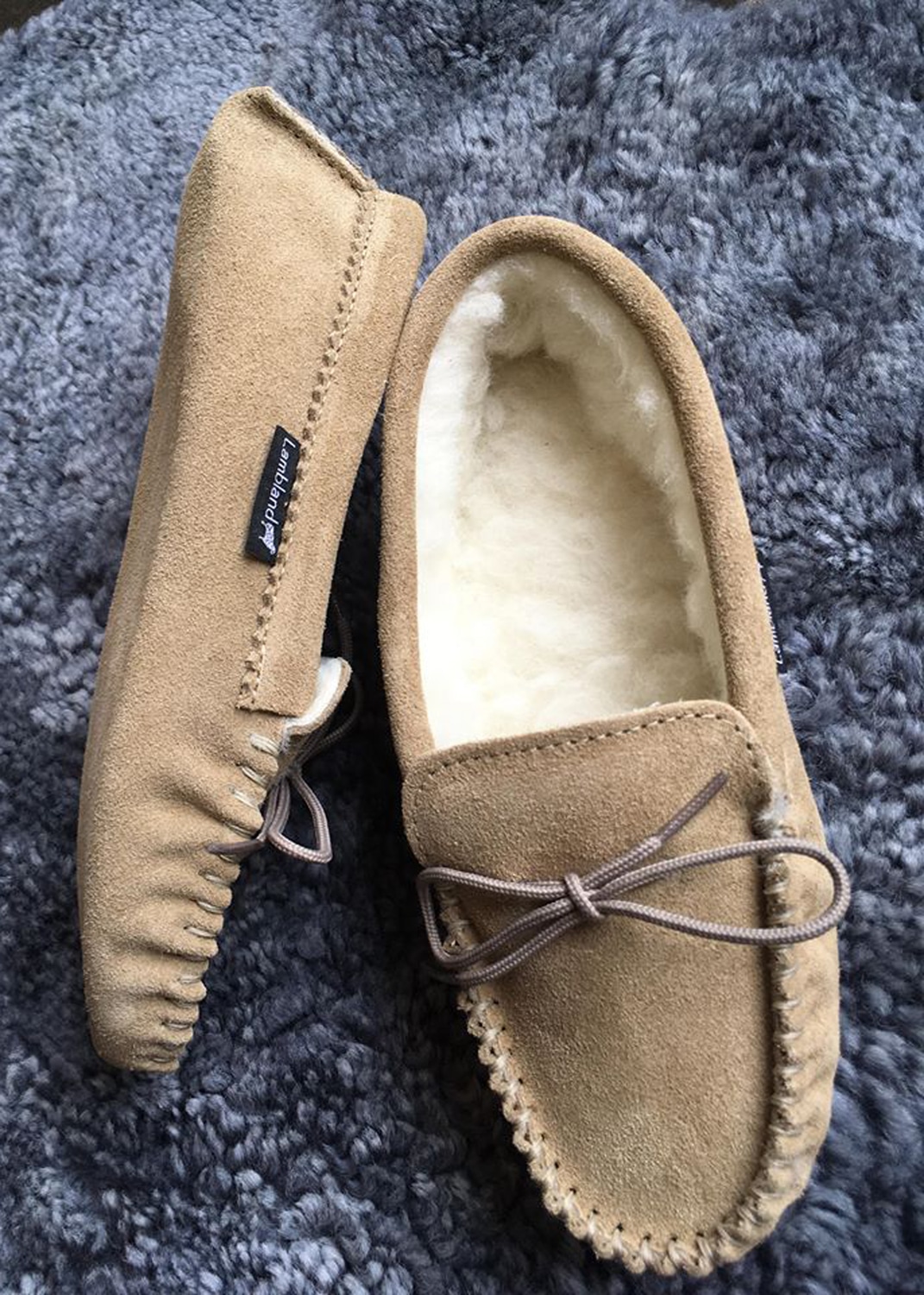 Hush Puppies ADDISON Kids Suede Moccasin Slippers Tan | House Of Slippers
