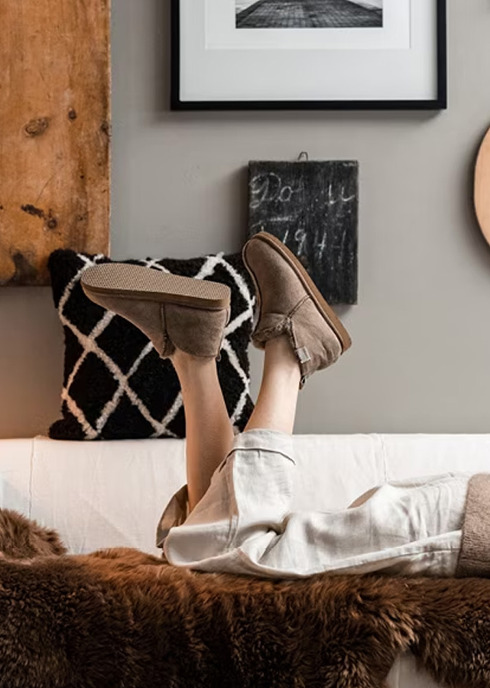 Anton Best Mens Sheepskin Slippers Mens Genuine Sheepskin Slipper - Main Image